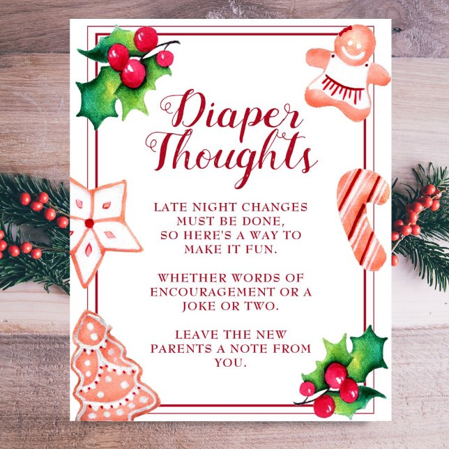 Póster Diaper Thoughts Navidades Rótulo Fiesta Baby Showe (Subido por el creador)