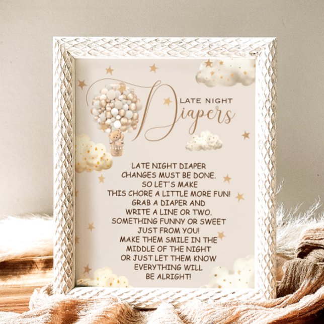 Póster Diapers nocturnos con globo aerostático Rótulo de  (Subido por el creador)