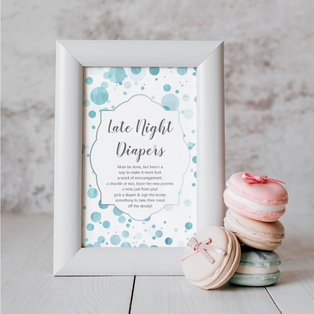Póster Diapers nocturnos Rótulo azul, ducha pequeña para  (Subido por el creador)