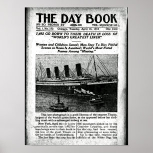 Póster Diario de Chicago 16 de abril de 1912 Titanic