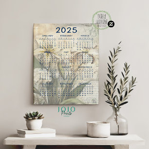 Póster Diario Floral Vintage 2025
