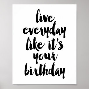 Póster Diario vivo como él es su cumpleaños