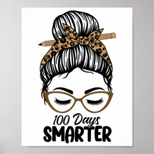 Póster Días Chica Más Inteligente Mujeres Leopardo Moño D