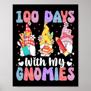 Póster Días Con Mis Gnomías 100 Días De Maestros Escolare