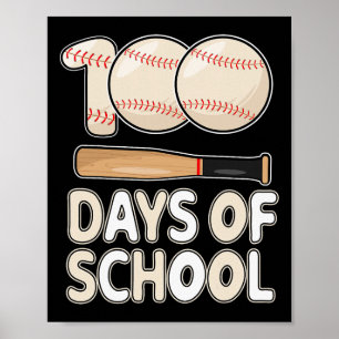 Póster Días De Béisbol Escolar Para Niños Estudiantes 100