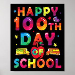 Póster Días De Chicas Escolares Felices 100 Días De Escue