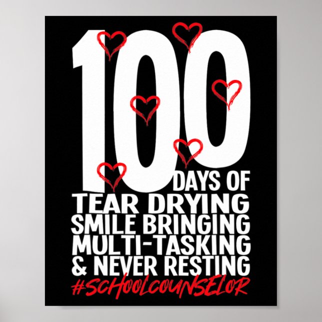 Póster Días De Consejero Escolar 100 Día De Colegio (Frente)