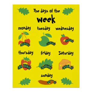 Póster Días De Enfermería Para Niños De La Semana