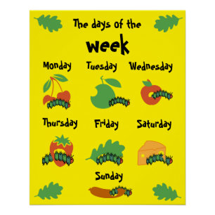 Póster Días De Enfermería Para Niños De La Semana