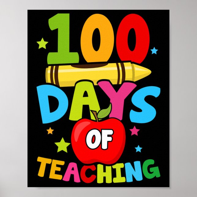 Póster Días De Enseñanza 100º Día Del Maestro Escolar (Frente)