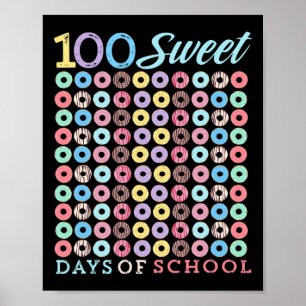 Póster Días De Escolar En El 100° Día De Dulce Escolar