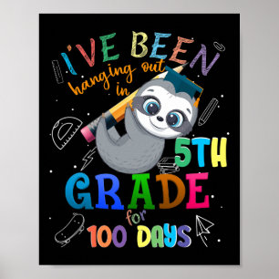 Póster Días De Escolaridad Colocada En El Stud De 5º Grad