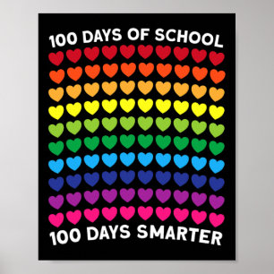 Póster Días De Escuela 100 Días Más Inteligentes Corazón 