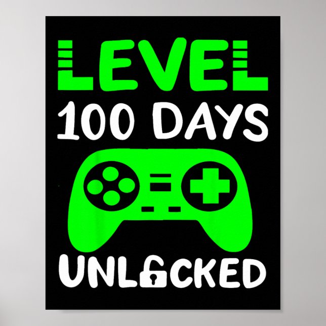 Póster Días De Juego Escolar Nivel 100 Desbloqueado (Frente)