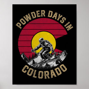 Póster Días De Polvo En Bandera Colorado Esquí Snowboardi