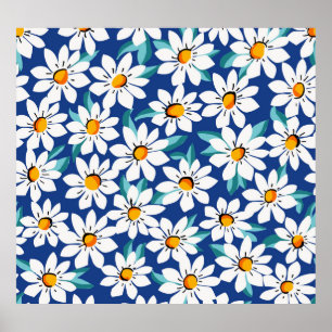 Póster Días de primavera: estampado floral de moda.