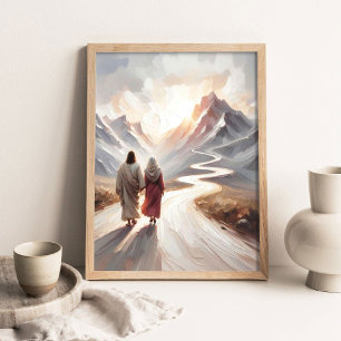 Póster Días de Triunfo, Pintura Cristiana, Jesús Caminand