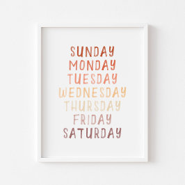 Póster Días educacionales marrón neutro de la semana post