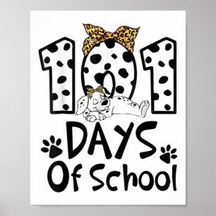 Póster Días Escolares Chicas De Perros Dalmatianos 100 Dí