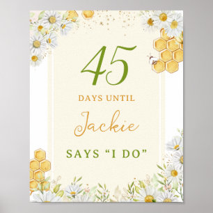 Póster Días hasta la boda Bumblebee Daisy Despedida de so
