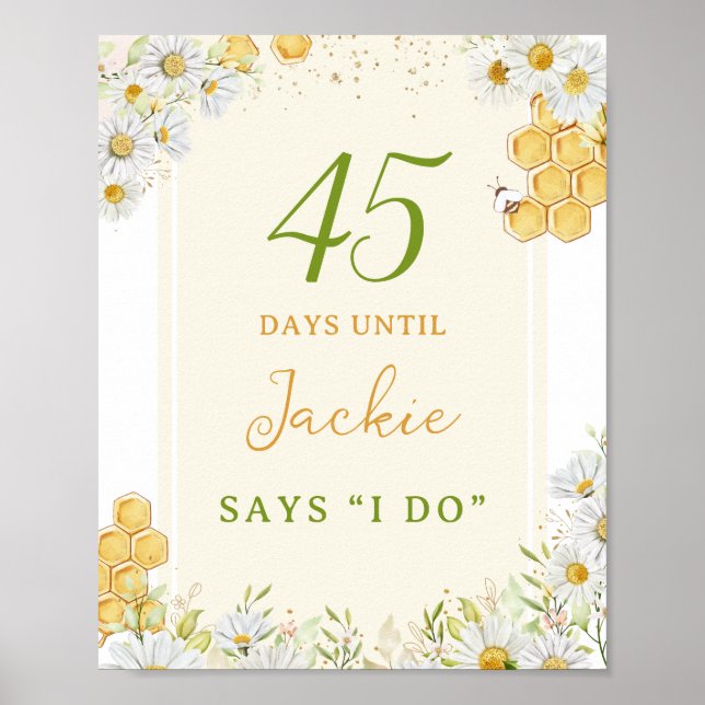 Póster Días hasta la ducha de novia del Boda Bumblebee Da (Frente)
