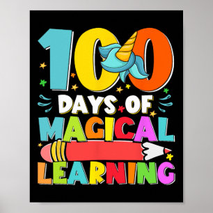 Póster Días Magical Aprendiendo Niños Costume 100º Día De
