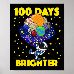 Póster Días más Brillantes 100° Día del Espacio Astronaut