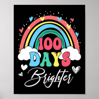 Póster Días más brillantes profesor de arcoiris 100 días