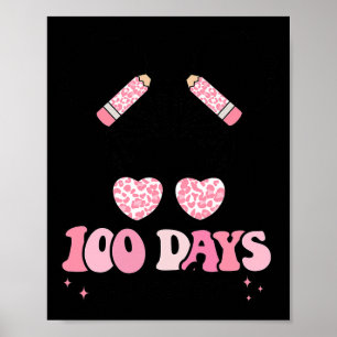 Póster Días Más Dura 100 Días De Escuela Desordenado Bun