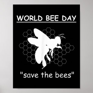 Póster Días Mundiales de Abejas - Salven Las Abejas - Med