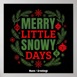 Póster Días Navideños Vintage de Invierno Feliz