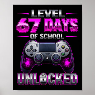 Póster Días Nivel 67 desbloqueado Gamer Video Juegos