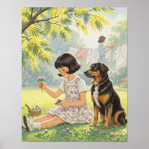 Póster Días pasados - Madre Chica y perro