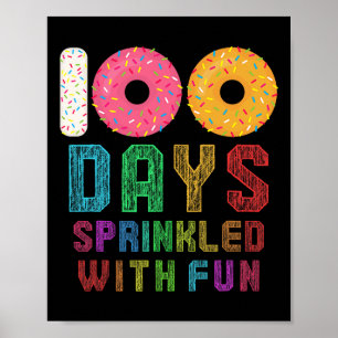 Póster Días salpicados con divertidos 100 días de clases