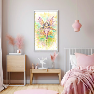 Póster Días Soleados Pintura en Acuarela de Hadas 
