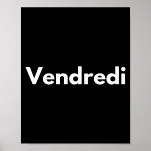 Póster Días Viernes De La Semana Lengua Francesa Francia