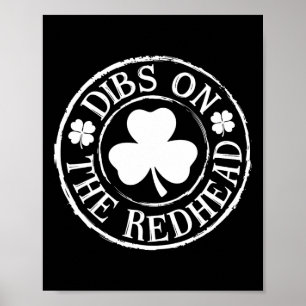 Póster Dibs En La Pelirroja Divertido Día De San Patricio