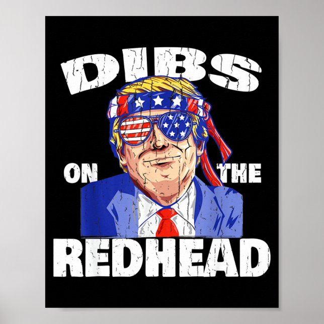 Póster Dibs On The Redhead Shirt Funny St Patricks Day Pr (Frente)