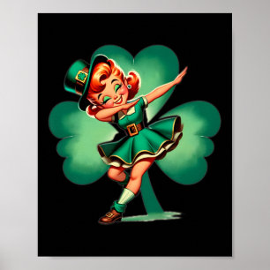 Póster Dibujante divertido Leprechaun Vintage día de San