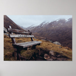 Póster Dibujar sus iniciales en este banco   Romántico