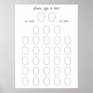 Póster Dibujar tu libro de invitados Boda alternativo de 