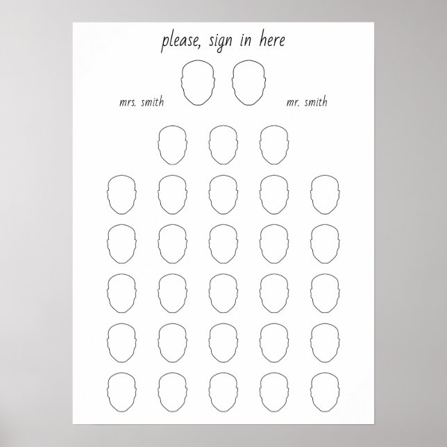 Póster Dibujar tu libro de invitados Boda alternativo de  (Frente)