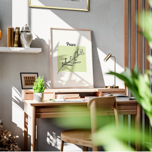 Póster Dibujar una rama de olivo