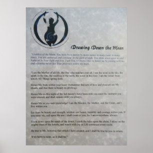 Póster Dibujo abajo del poster de la luna