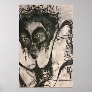 Póster dibujo al carbón