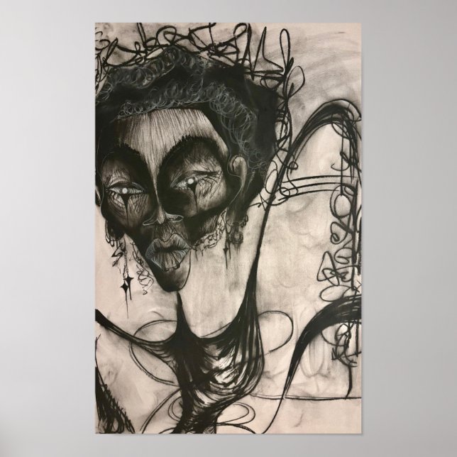 Póster dibujo al carbón (Frente)