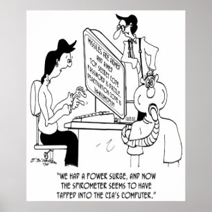 Póster Dibujo animado 7314 del espirómetro