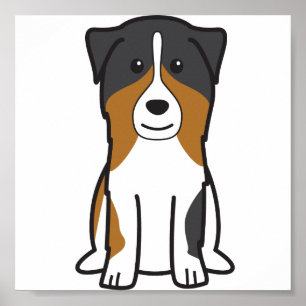 Póster Dibujo animado australiano del perro de pastor
