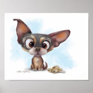Póster Dibujo animado de cachorro de Chihuahua lindo