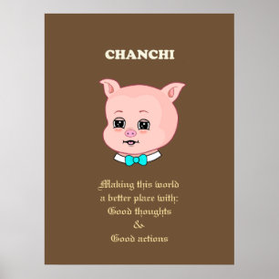 Póster Dibujo animado de cerdo lindo